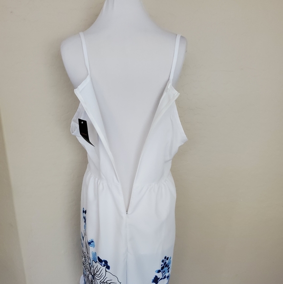 Laklook White floral Watercolor Ruffle-Hem Hi-Low - Picture 6 of 8